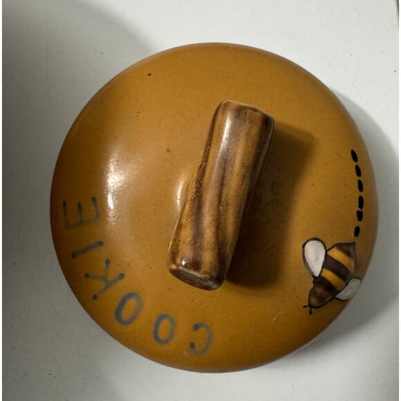 Y2K Honour Pottery Black Bear And Beehive Leaning Or Standing Cookie Jar - Picture 9 of 12